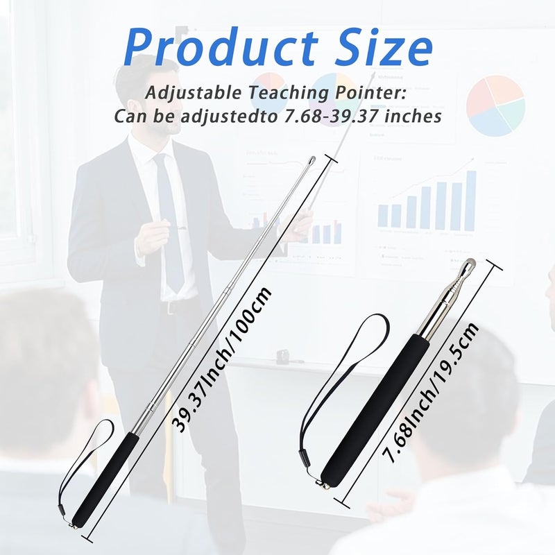 LYMXsd Retractable Teacher Pointer, Pointer Stick with Stylus Smooth Sensitive Tablet Pen, Pointers for Classroom, Teacher Coach Presenter Pointer, Pointer Finger Stick, Black(with Lanyard) - Image 5